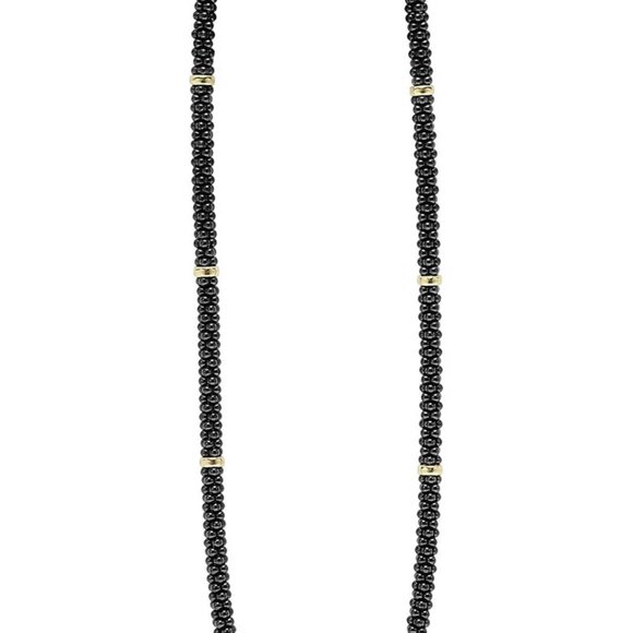 Lagos Black Caviar' Station Rope Necklace - Picture 5 of 11